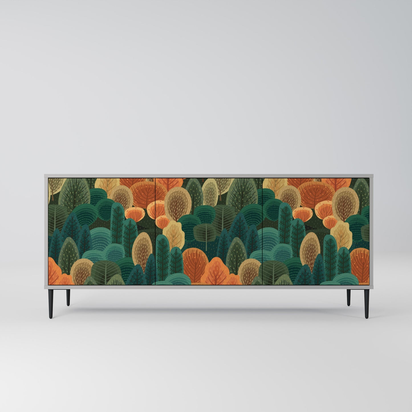 Credenza a 3 ante AUTUMN KALEIDOSCOPE in finitura grigia