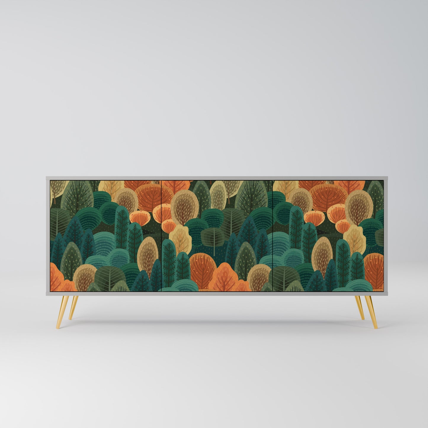 Credenza a 3 ante AUTUMN KALEIDOSCOPE in finitura grigia
