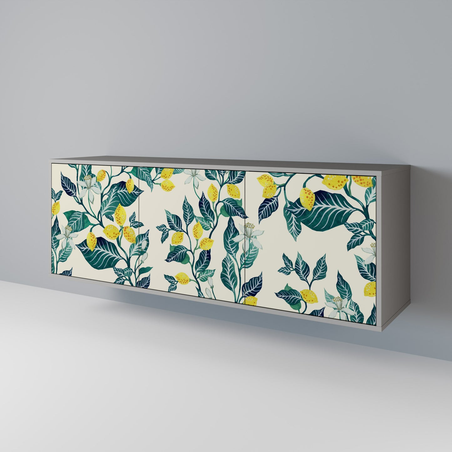 LEMON TREE 3-Door Sideboard in Grey Finish