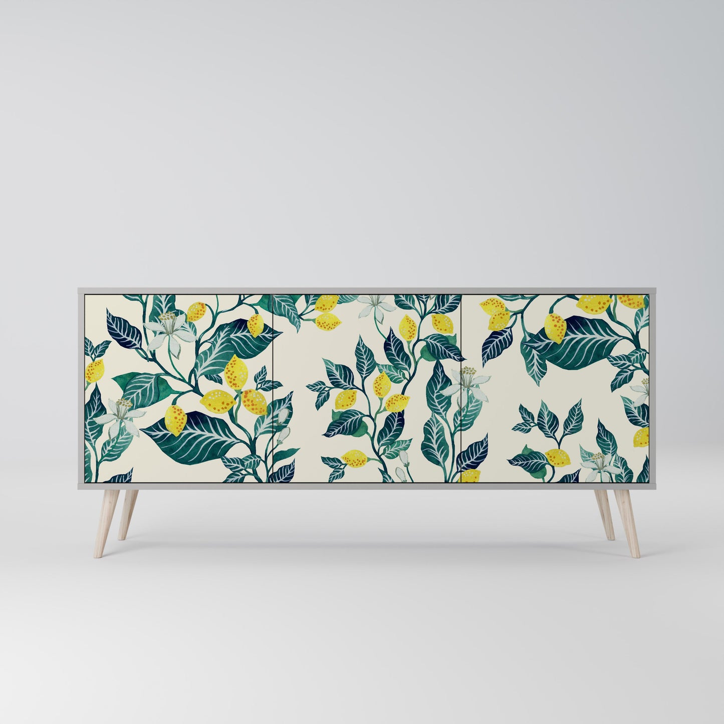 LEMON TREE 3-Door Sideboard in Grey Finish