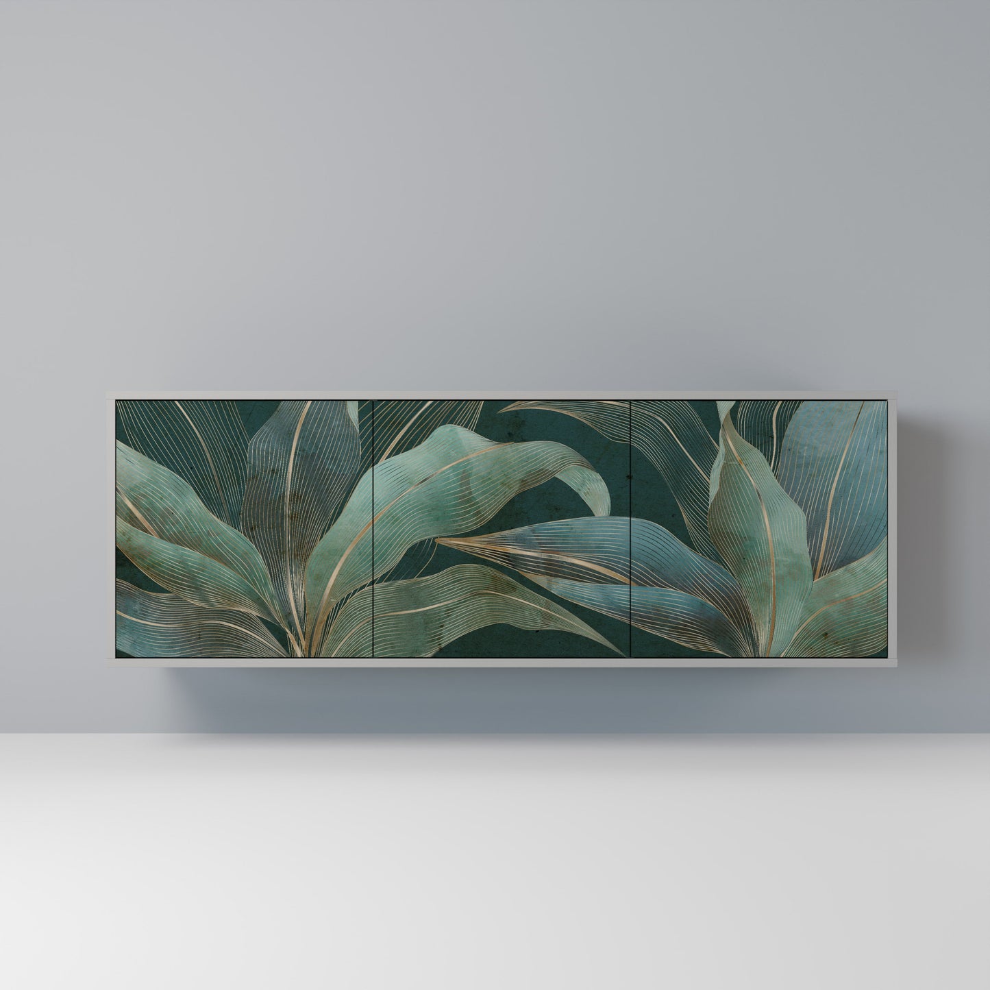 Credenza a 3 ante ROYAL GREEN in finitura grigia