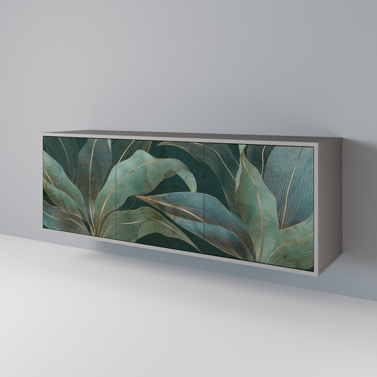 Credenza a 3 ante ROYAL GREEN in finitura grigia