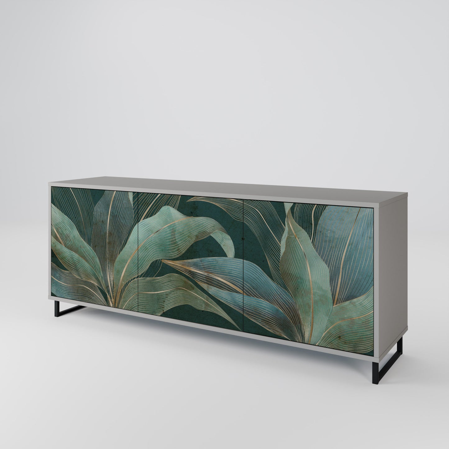 Credenza a 3 ante ROYAL GREEN in finitura grigia
