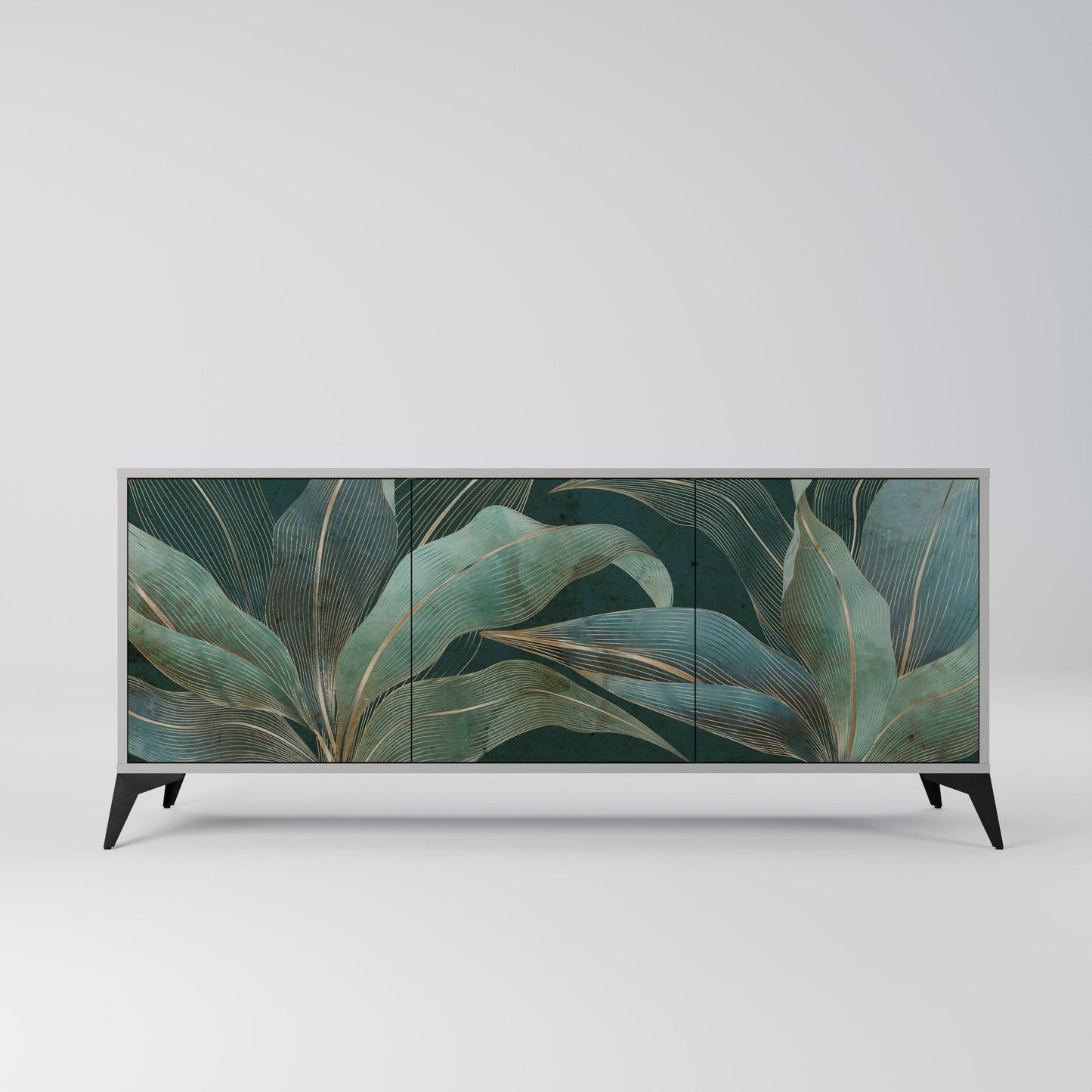 Credenza a 3 ante ROYAL GREEN in finitura grigia