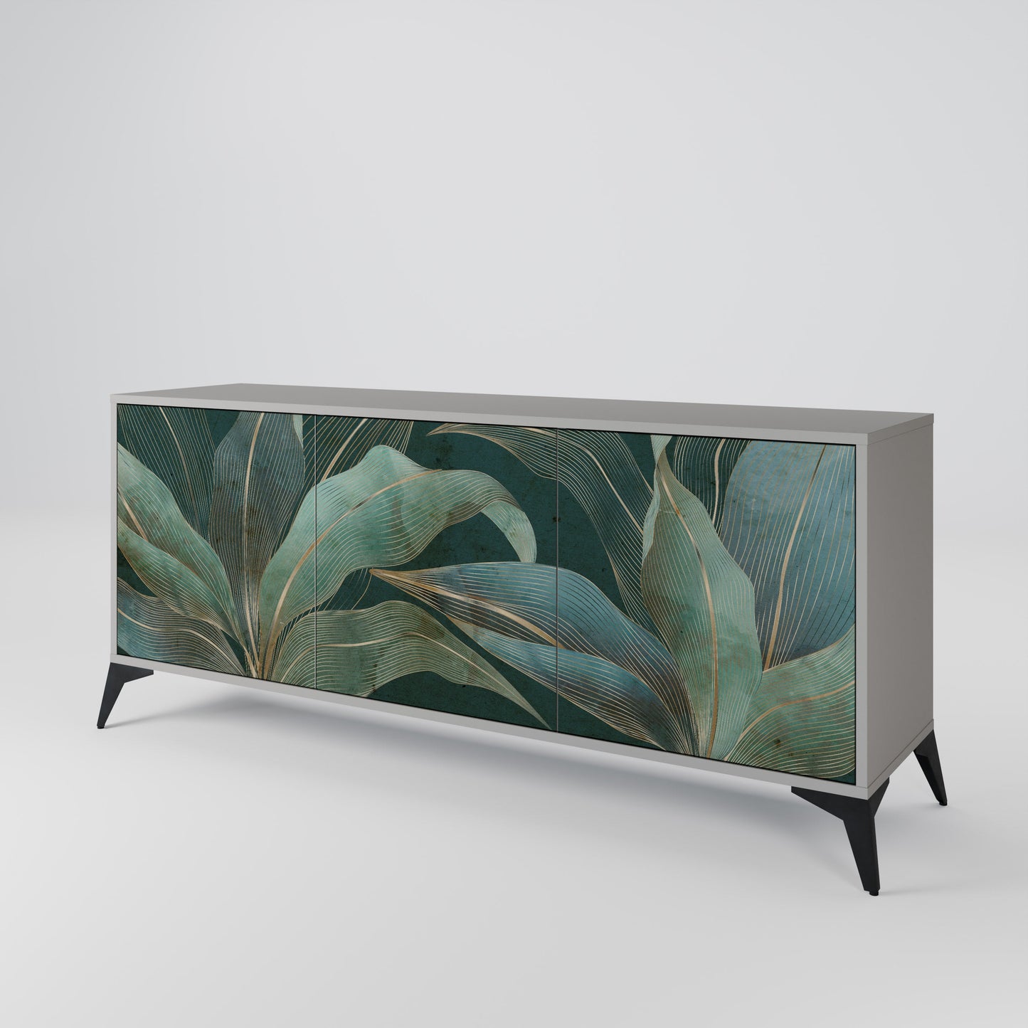 Credenza a 3 ante ROYAL GREEN in finitura grigia