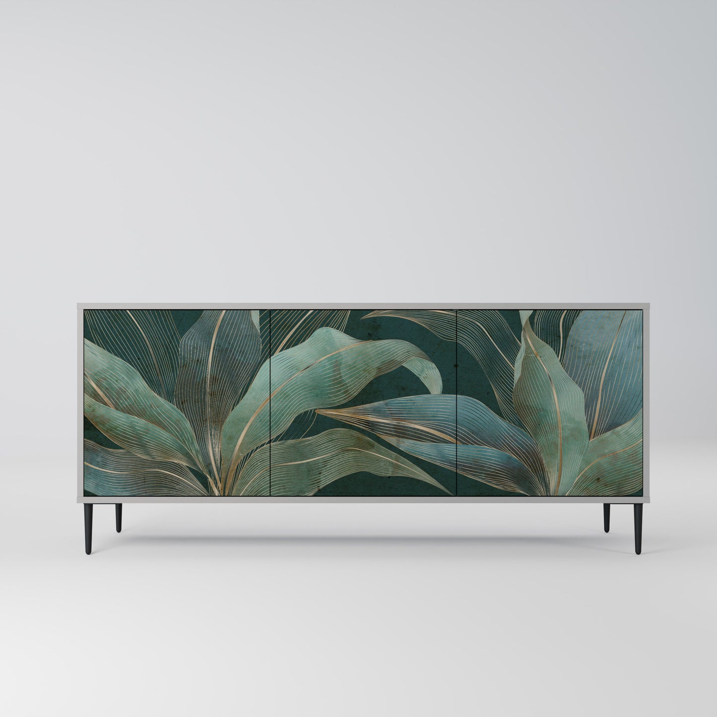 Credenza a 3 ante ROYAL GREEN in finitura grigia