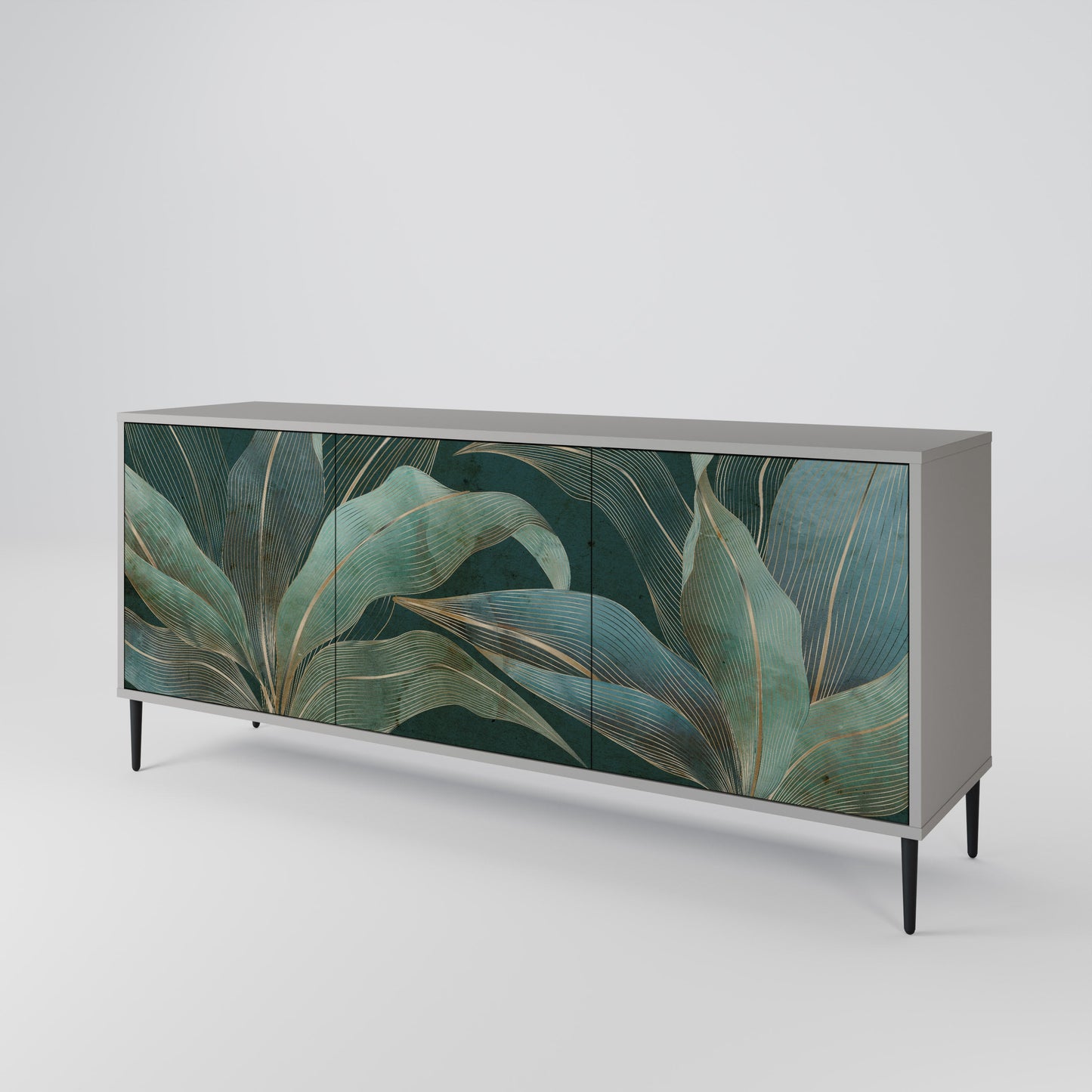 Credenza a 3 ante ROYAL GREEN in finitura grigia