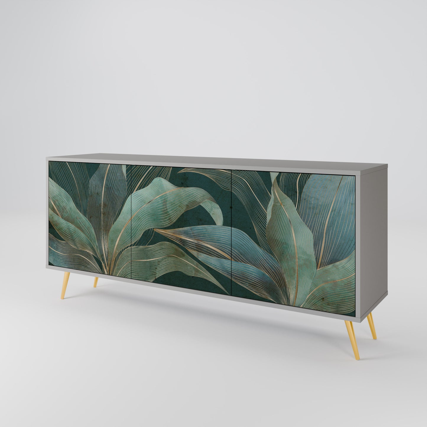 Credenza a 3 ante ROYAL GREEN in finitura grigia