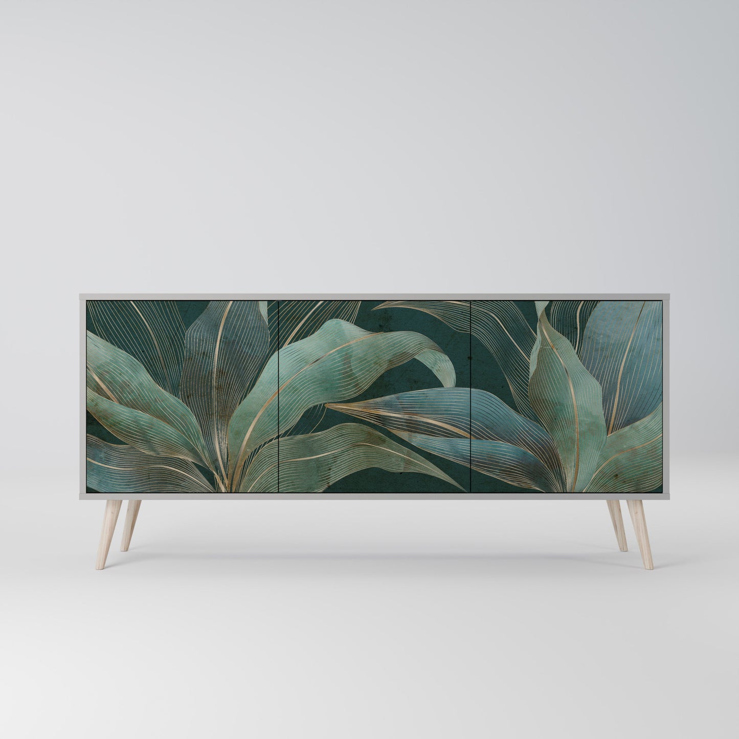 Credenza a 3 ante ROYAL GREEN in finitura grigia