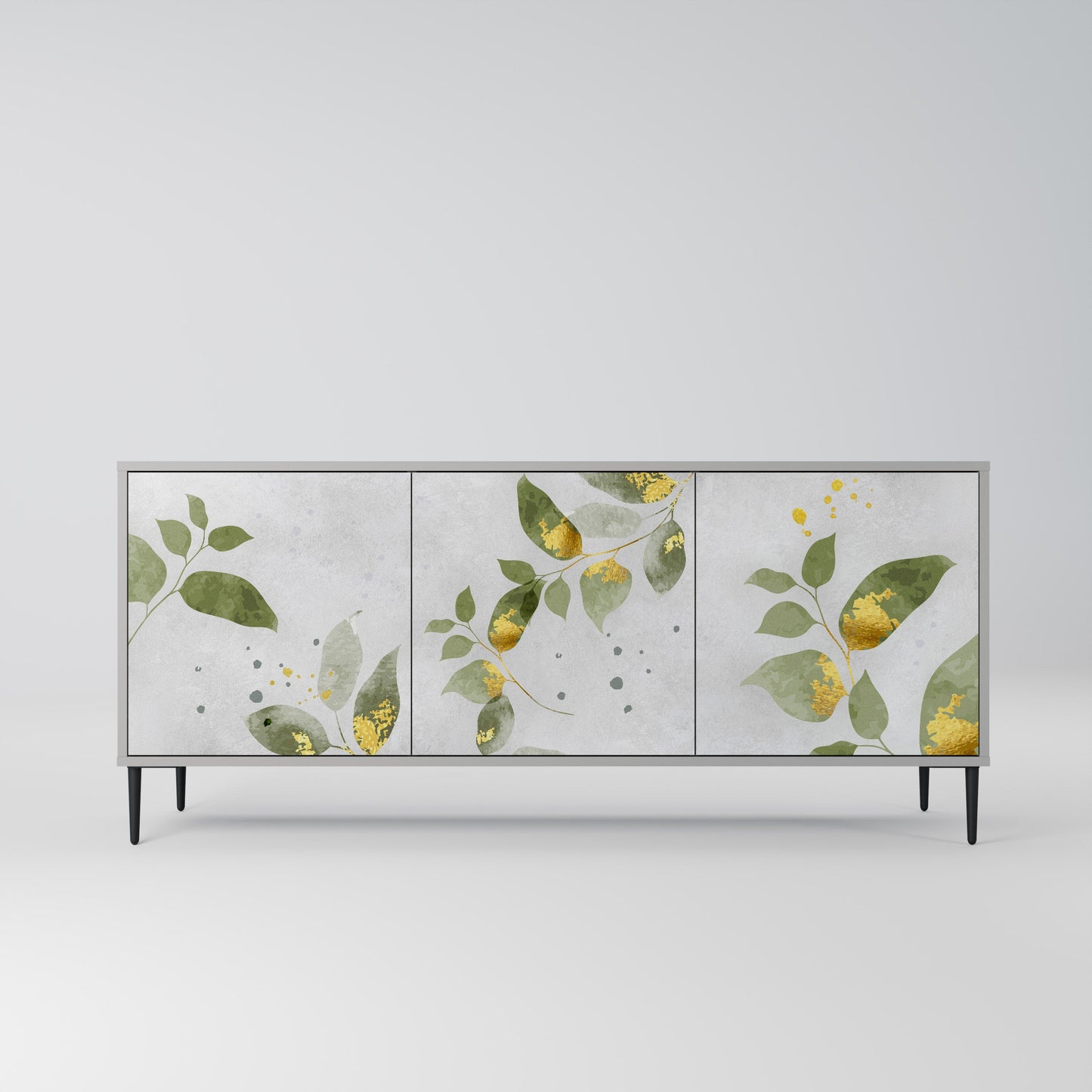 ELEGANT BOTANICS 3-Door Sideboard in Grey Finish