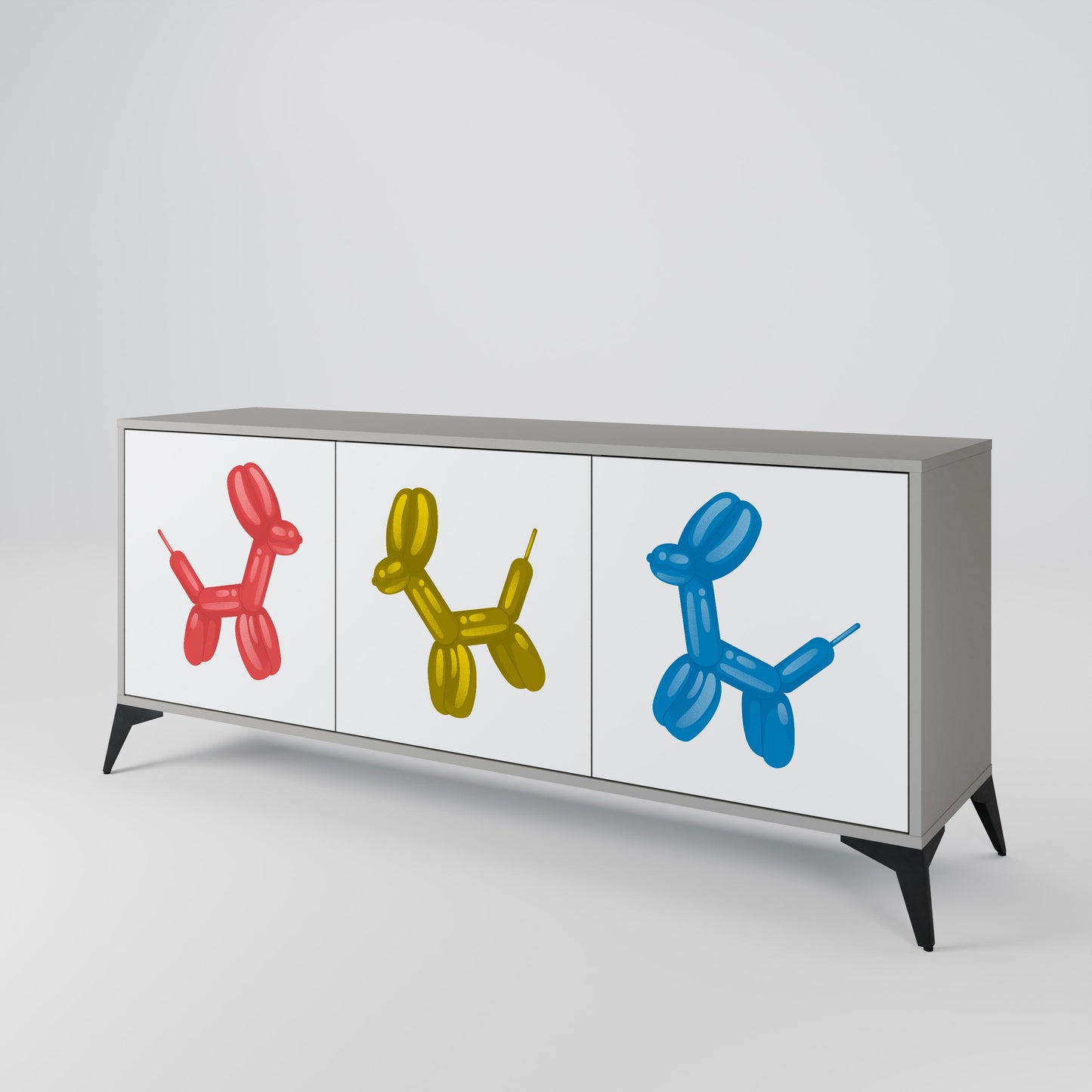 CHILDHOOD MEMORY 3-Door Sideboard in Grey Finish