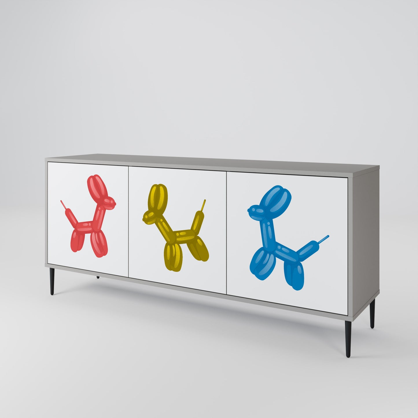 CHILDHOOD MEMORY 3-Door Sideboard in Grey Finish