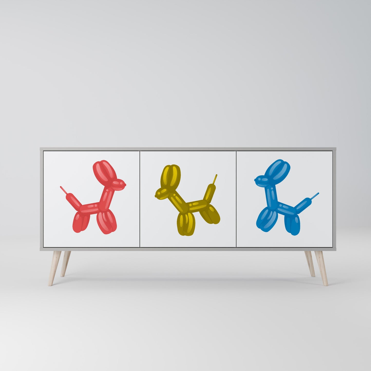 CHILDHOOD MEMORY 3-Door Sideboard in Grey Finish