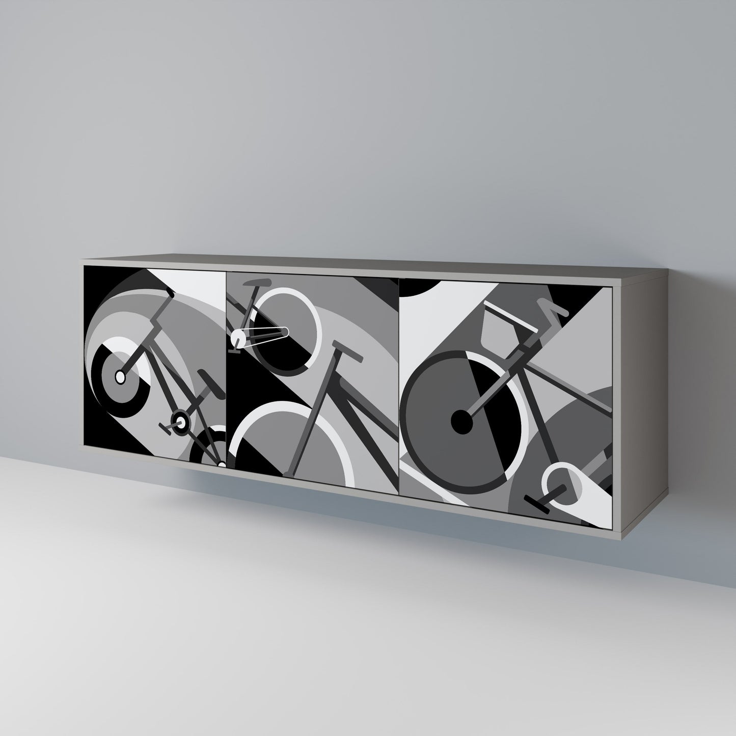 Credenza a 3 ante BIKE ENERGY in finitura grigia