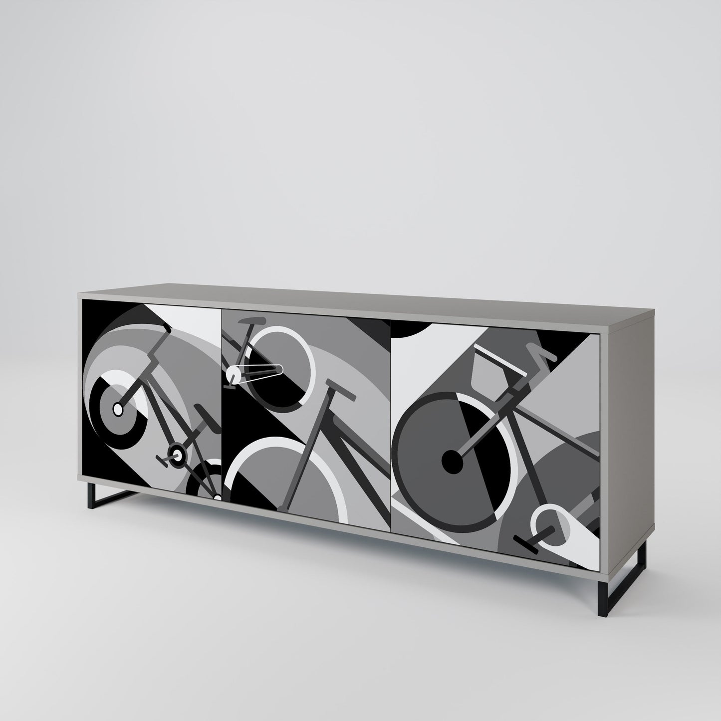 Credenza a 3 ante BIKE ENERGY in finitura grigia