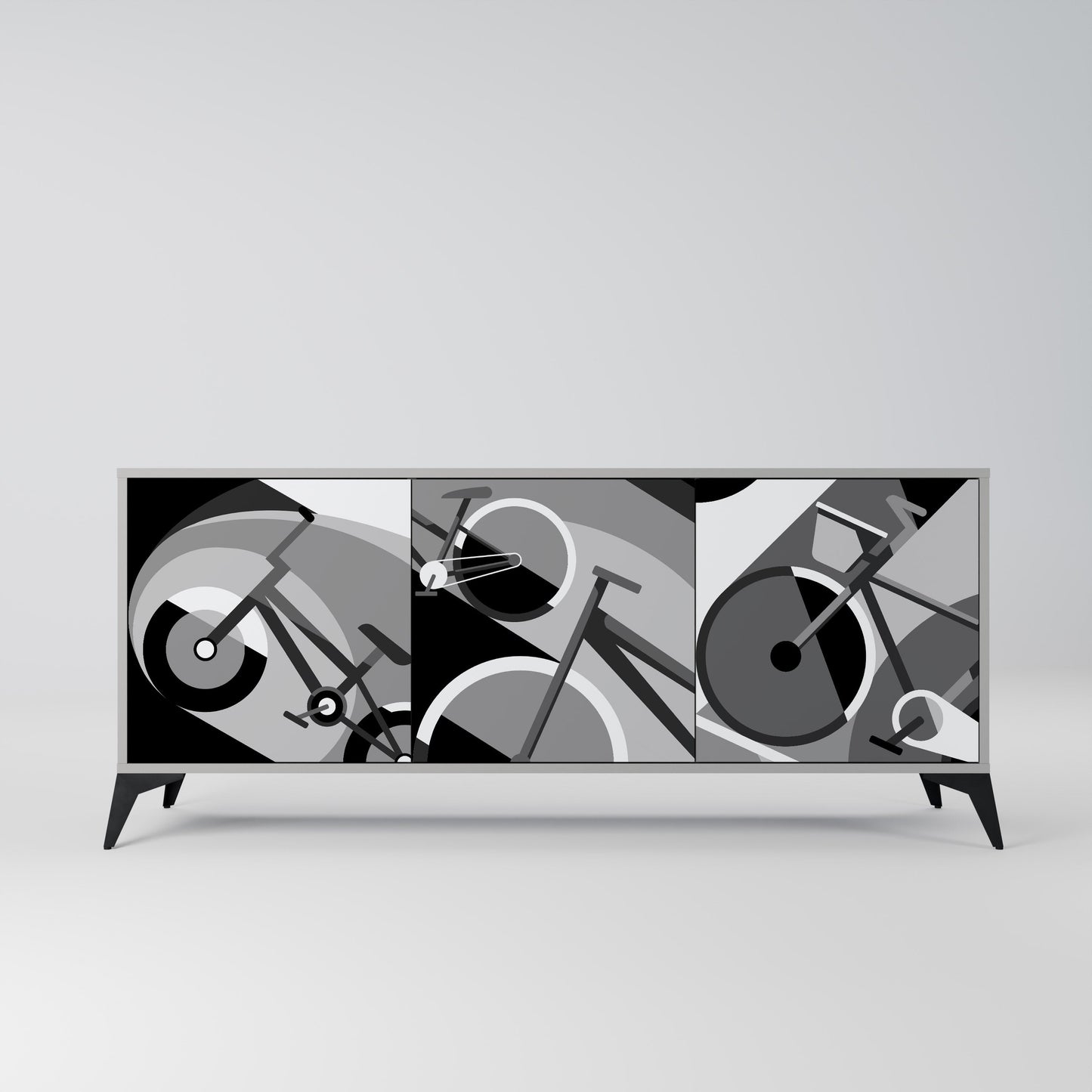 Credenza a 3 ante BIKE ENERGY in finitura grigia