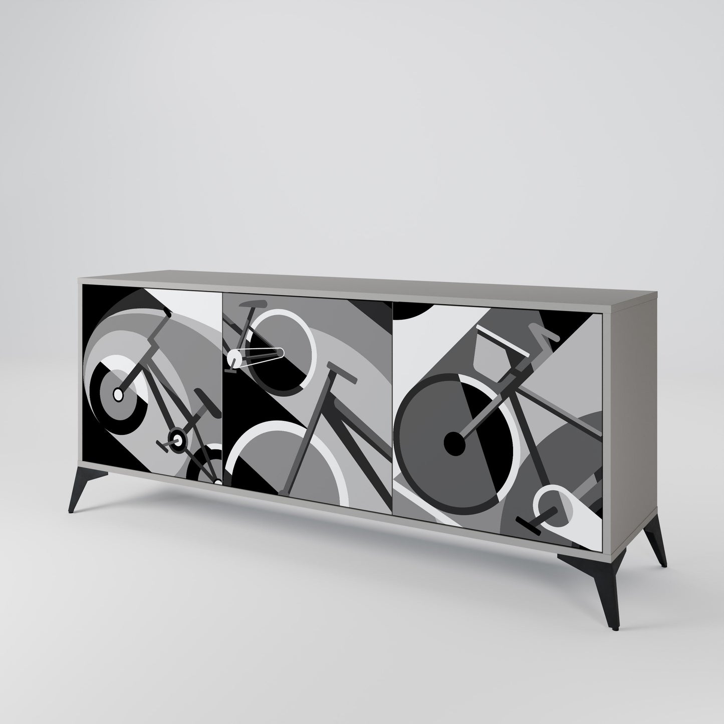 Credenza a 3 ante BIKE ENERGY in finitura grigia