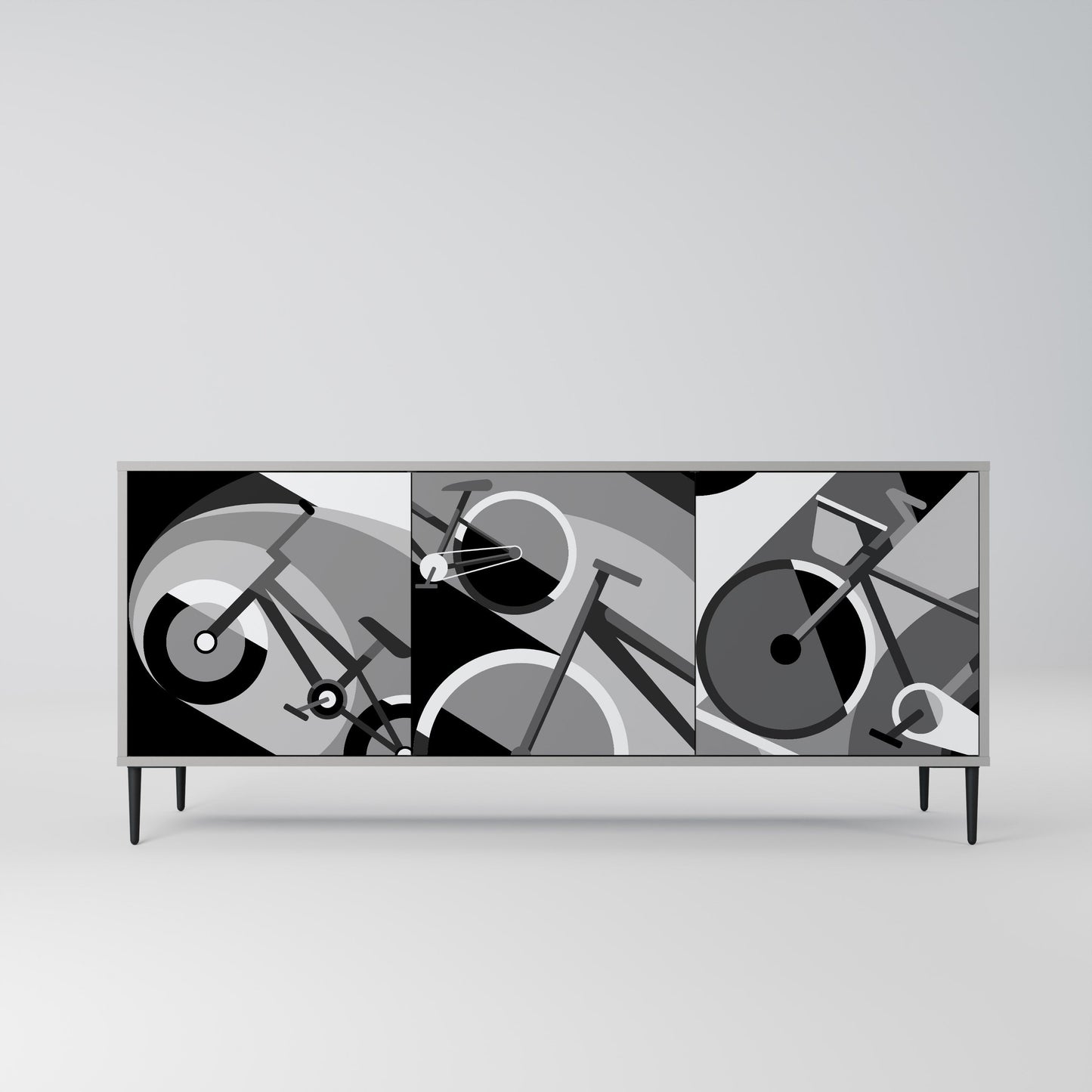 Credenza a 3 ante BIKE ENERGY in finitura grigia