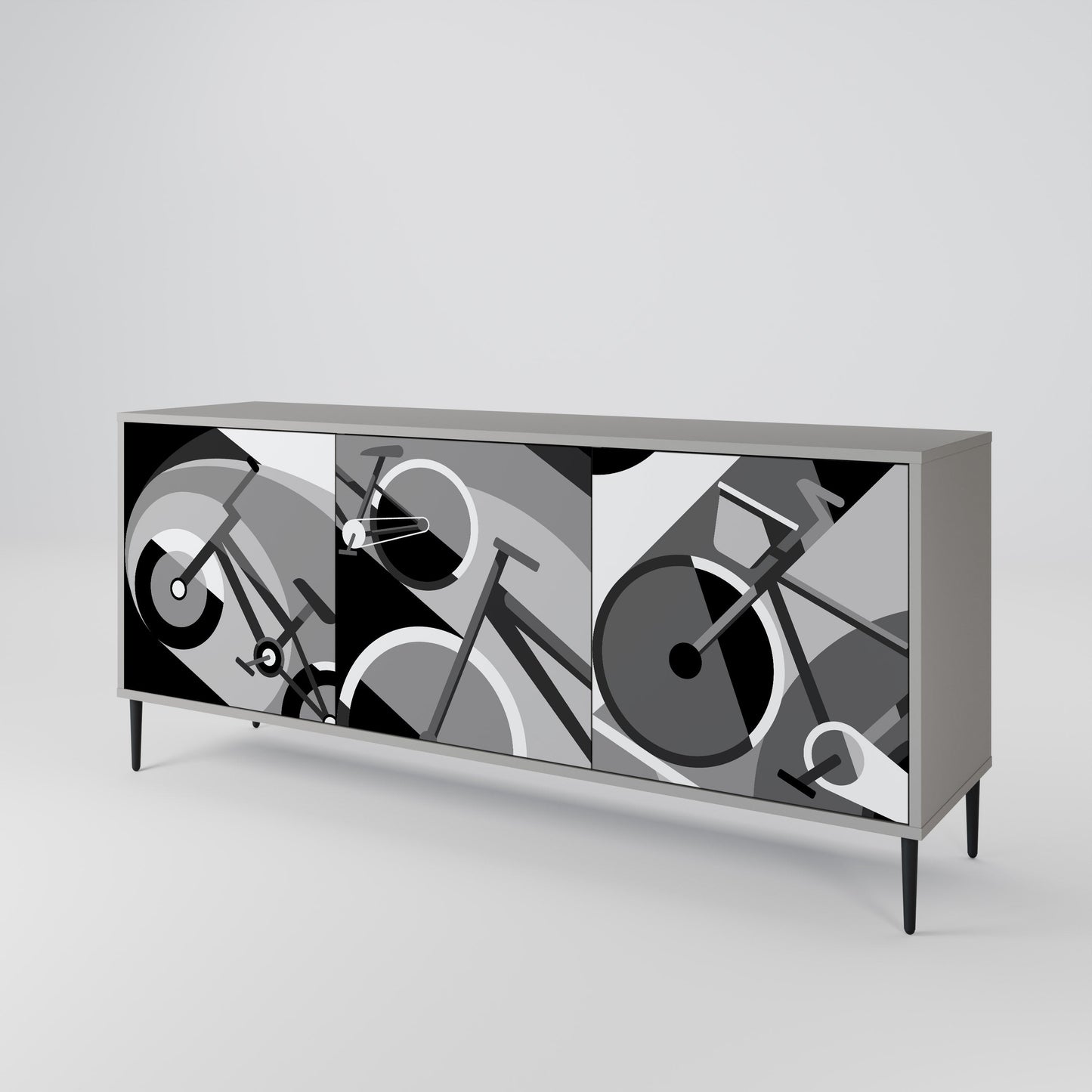 Credenza a 3 ante BIKE ENERGY in finitura grigia