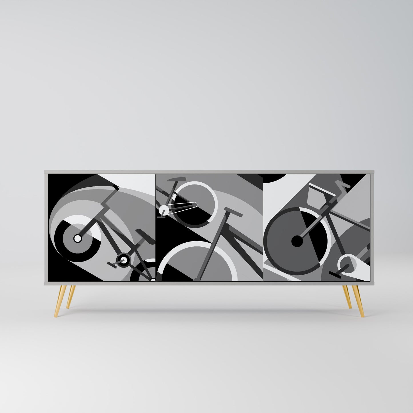 Credenza a 3 ante BIKE ENERGY in finitura grigia