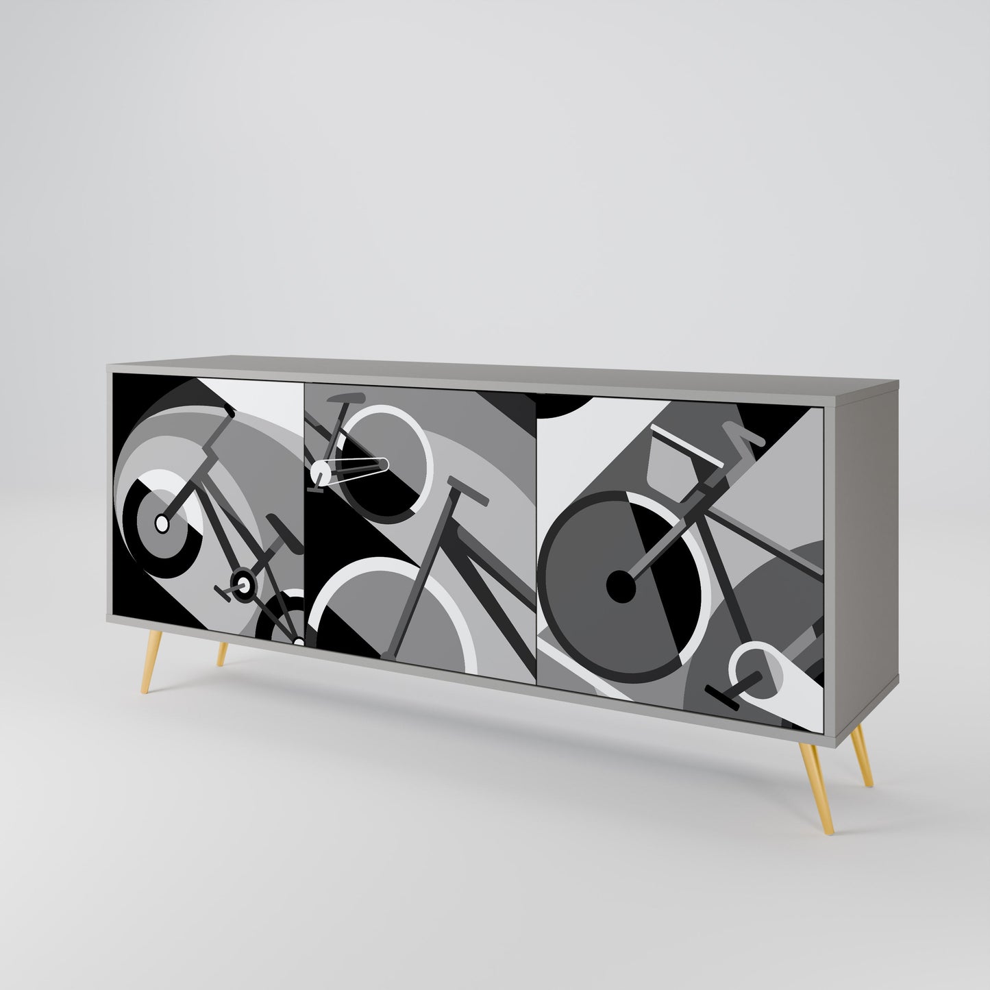 Credenza a 3 ante BIKE ENERGY in finitura grigia
