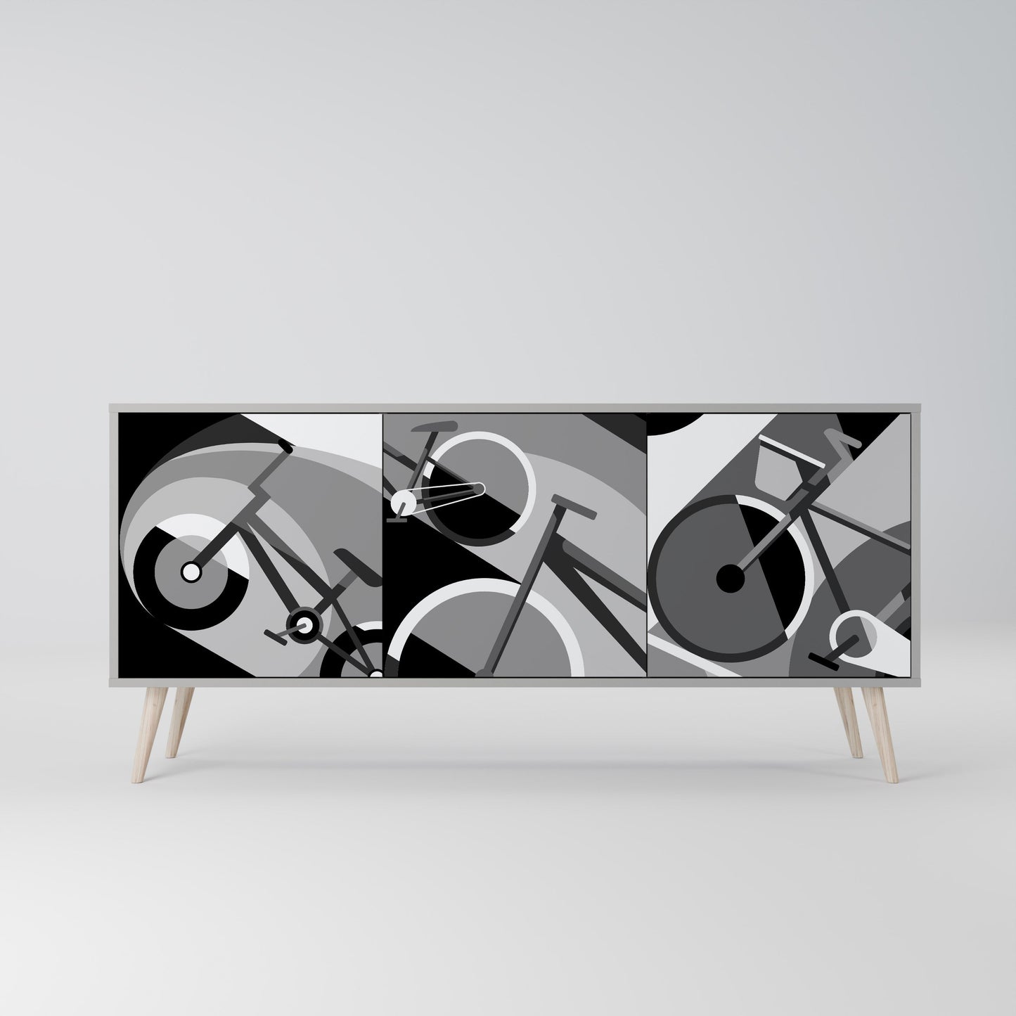 Credenza a 3 ante BIKE ENERGY in finitura grigia