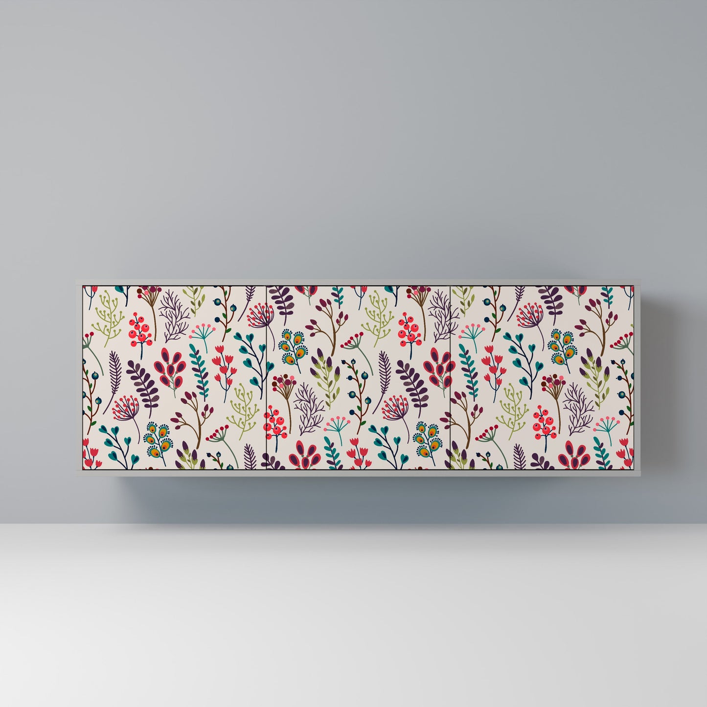 Credenza a 3 ante AUTUMN SUNDRIES in finitura grigia