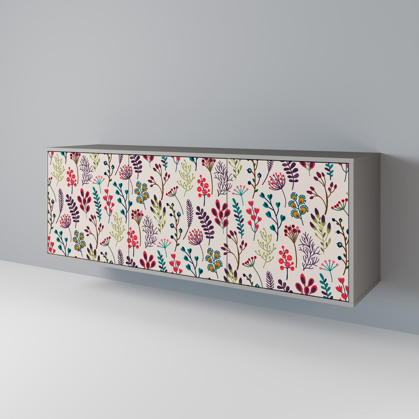 Credenza a 3 ante AUTUMN SUNDRIES in finitura grigia