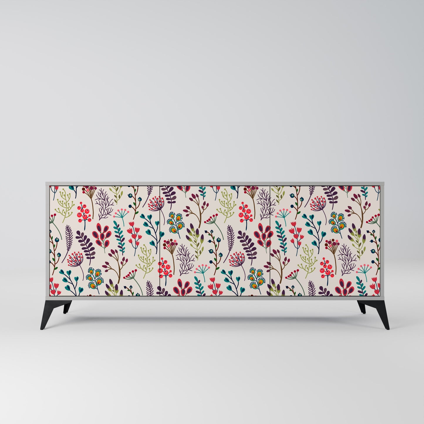 Credenza a 3 ante AUTUMN SUNDRIES in finitura grigia