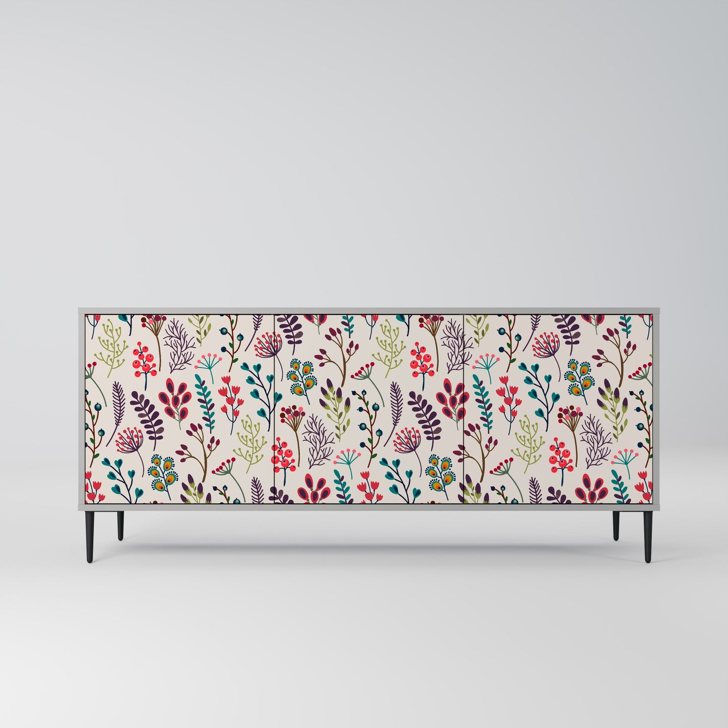 Credenza a 3 ante AUTUMN SUNDRIES in finitura grigia