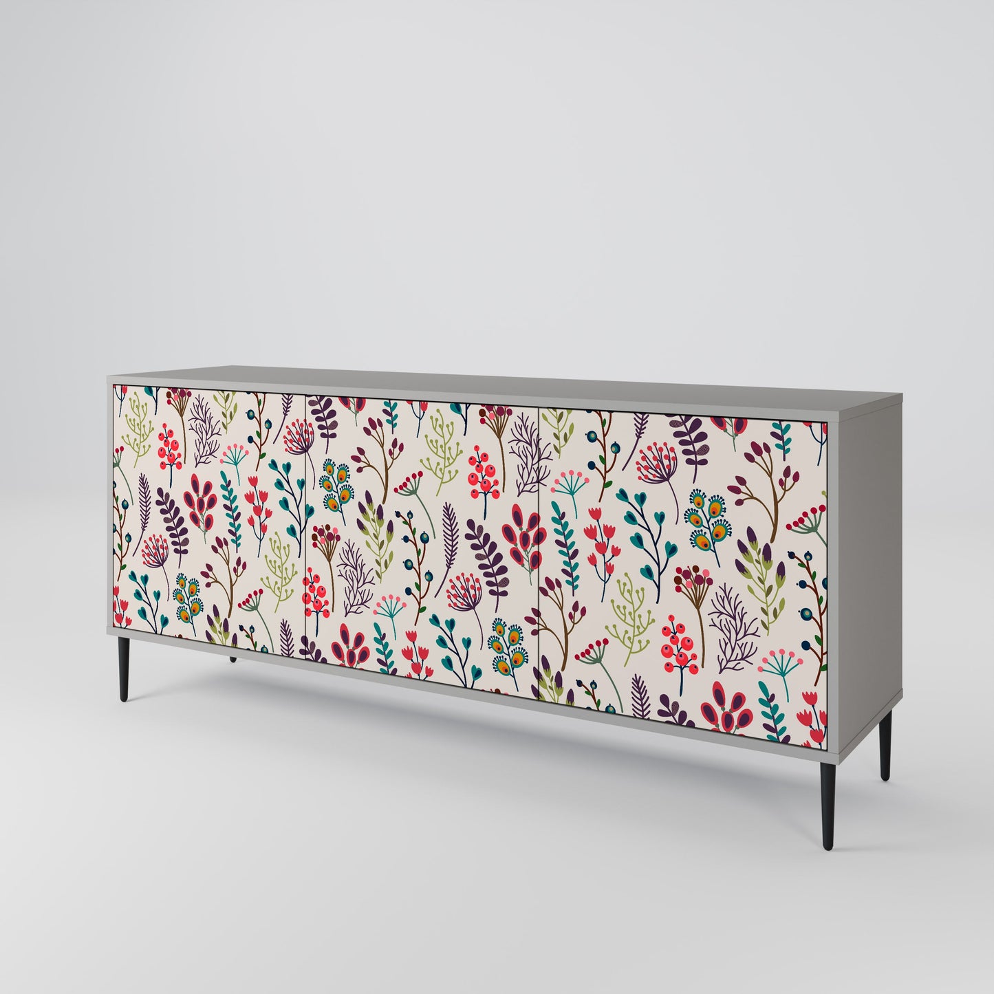 Credenza a 3 ante AUTUMN SUNDRIES in finitura grigia