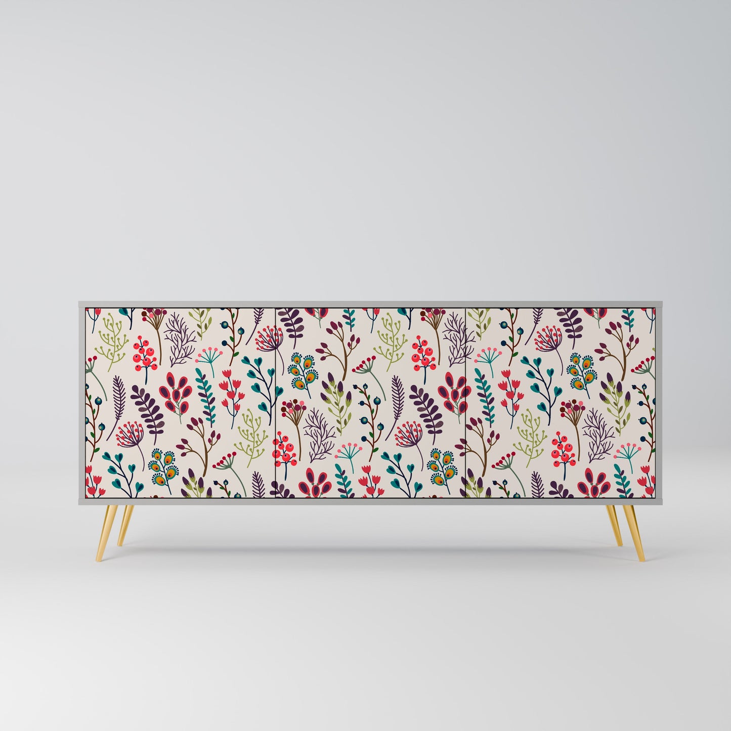 Credenza a 3 ante AUTUMN SUNDRIES in finitura grigia