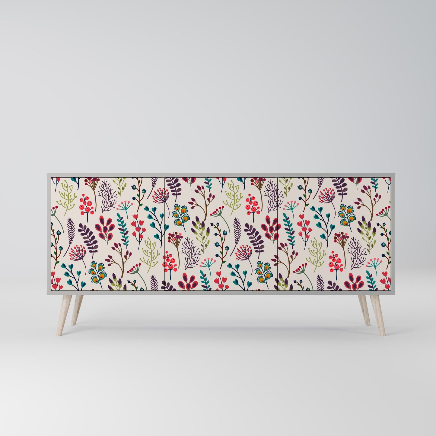 Credenza a 3 ante AUTUMN SUNDRIES in finitura grigia