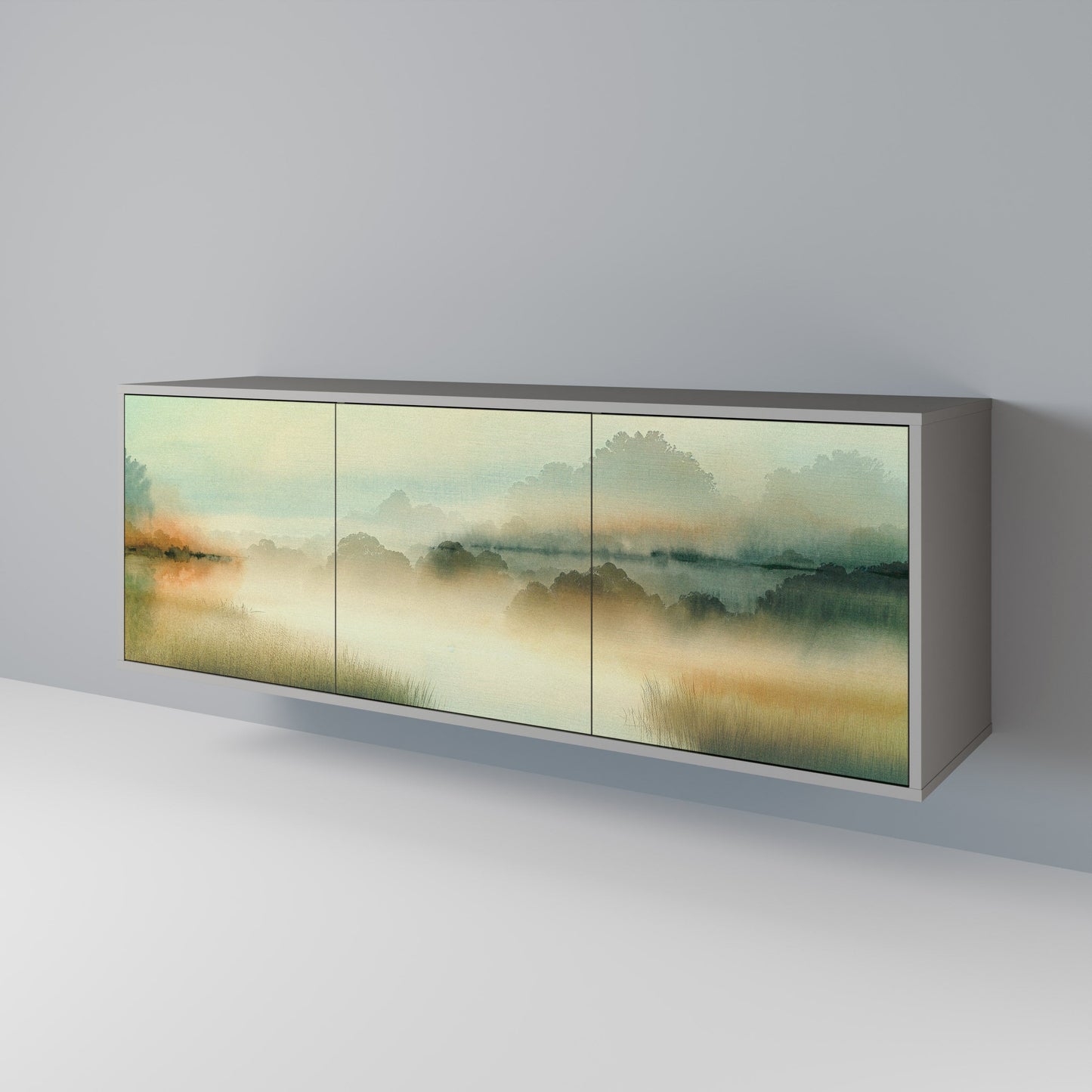 MORNING BY THE LAKE 3-Door Sideboard in Grey Finish