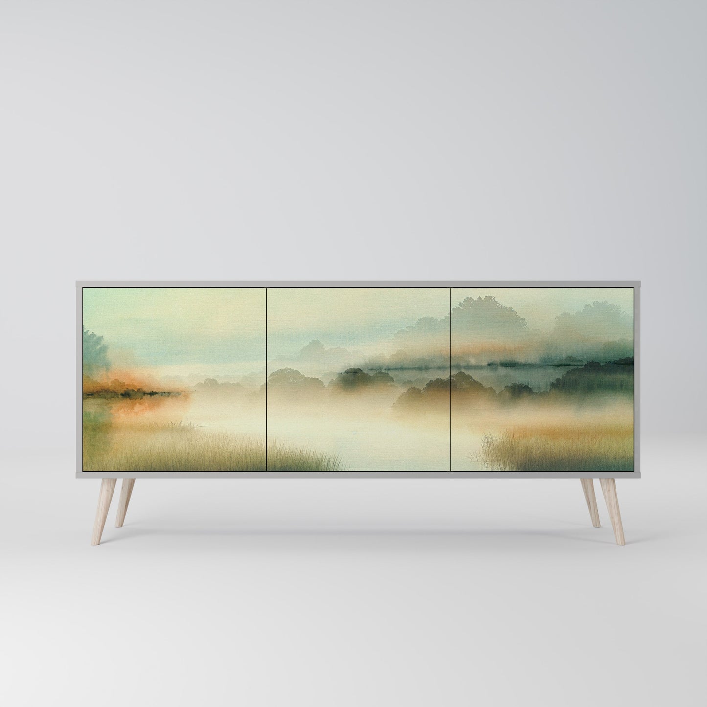 MORNING BY THE LAKE 3-Door Sideboard in Grey Finish