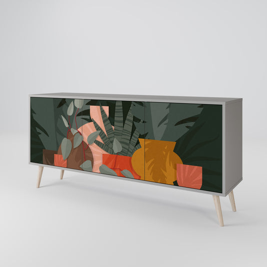 Credenza TROPICAL COMPOSITION a 3 ante in finitura grigia