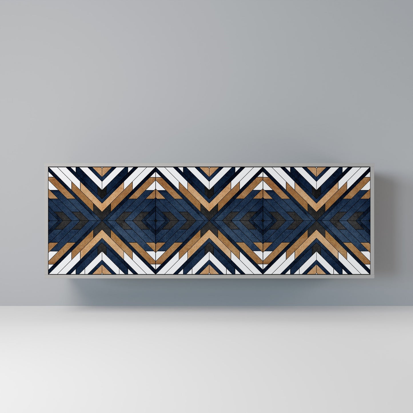 Credenza a 3 ante ARTFUL GEOMETRY in finitura grigia