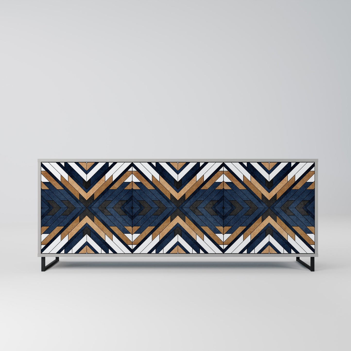 Credenza a 3 ante ARTFUL GEOMETRY in finitura grigia
