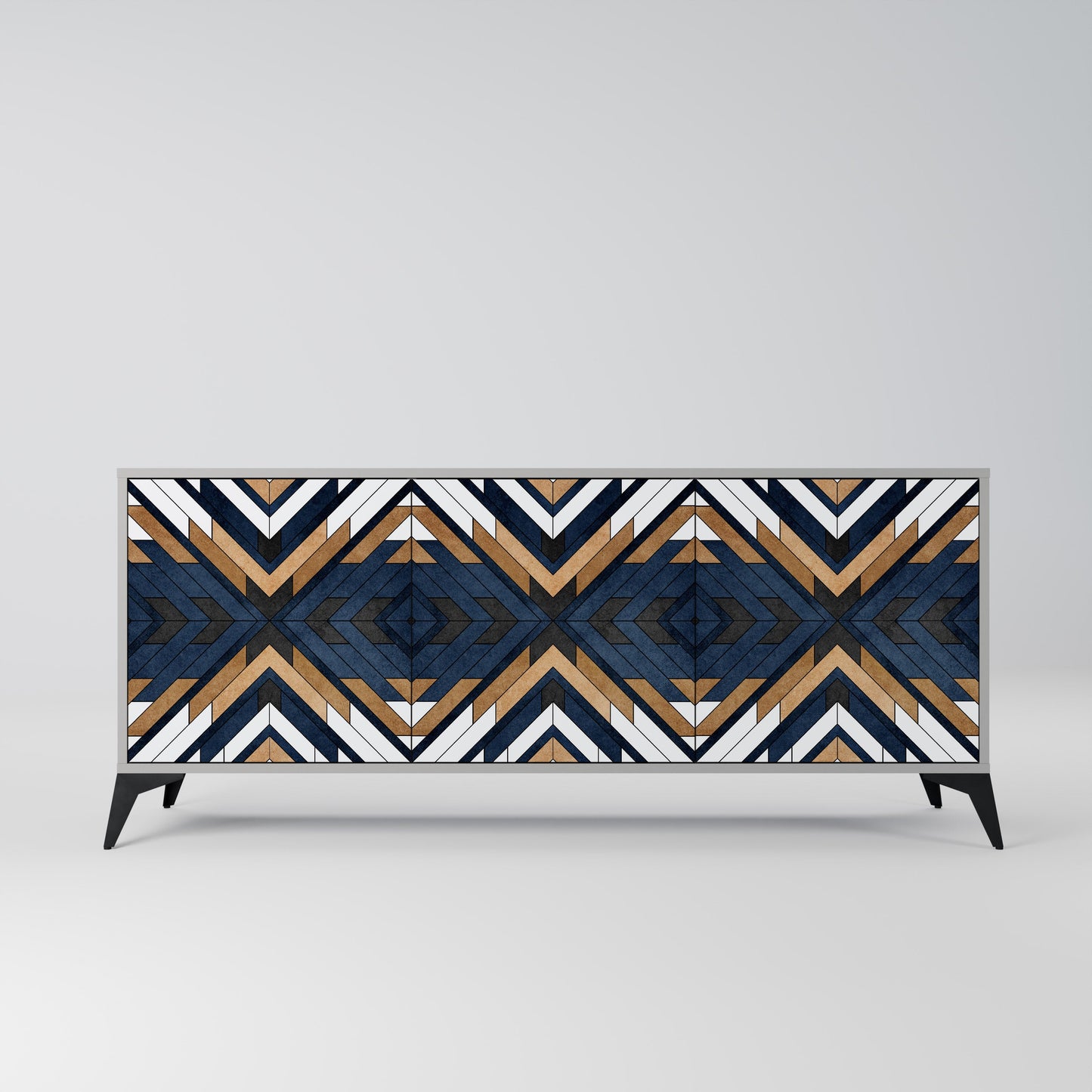 Credenza a 3 ante ARTFUL GEOMETRY in finitura grigia