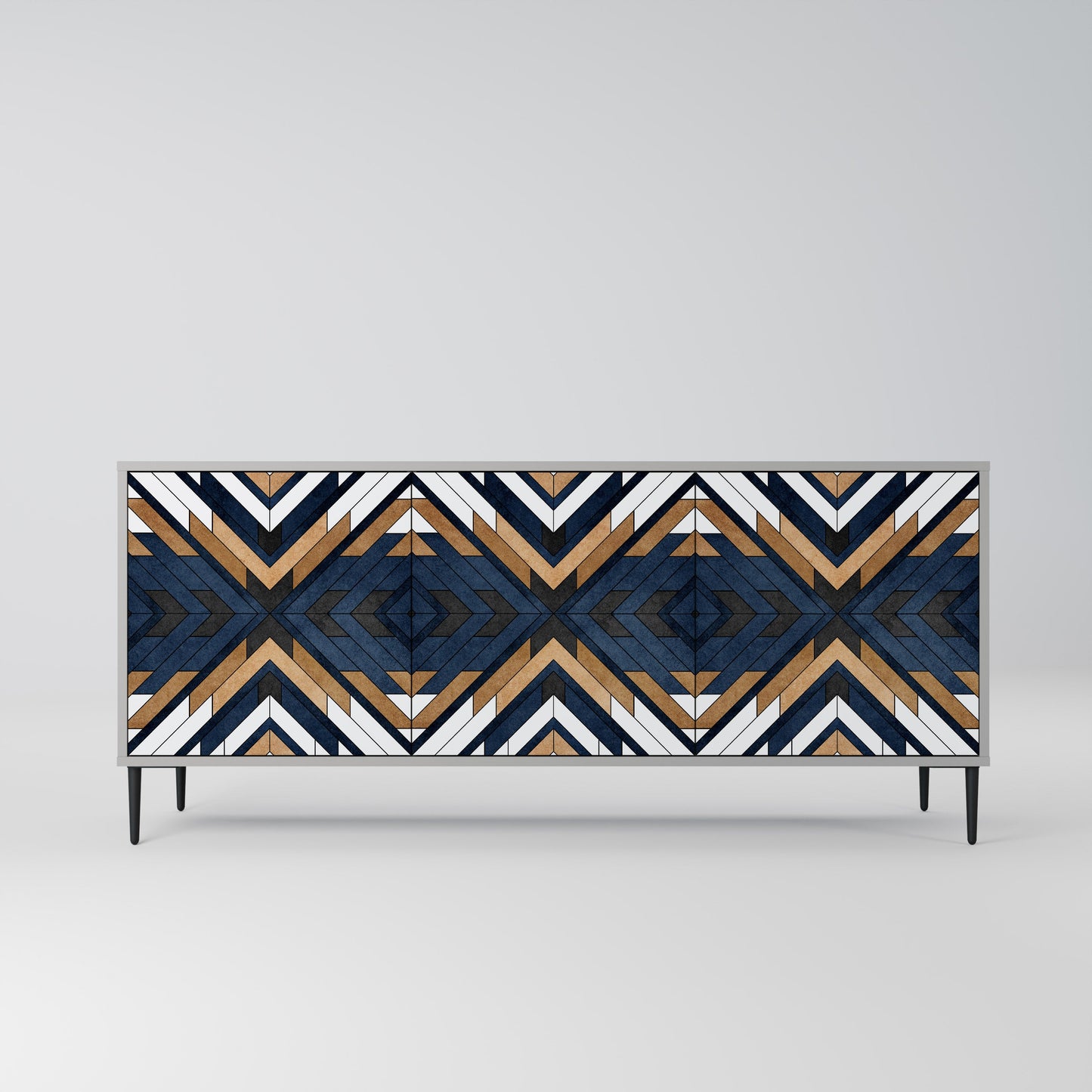 Credenza a 3 ante ARTFUL GEOMETRY in finitura grigia