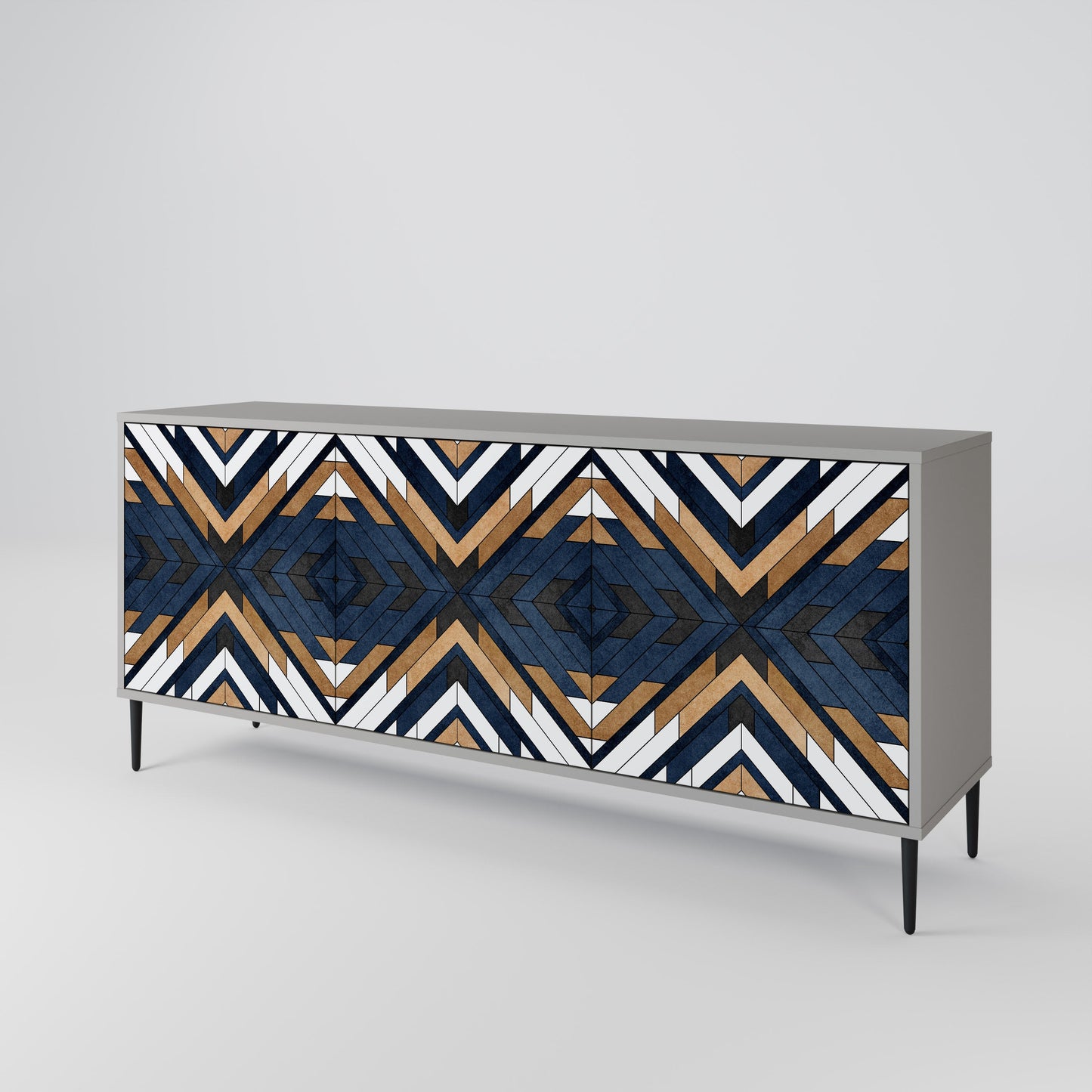 Credenza a 3 ante ARTFUL GEOMETRY in finitura grigia