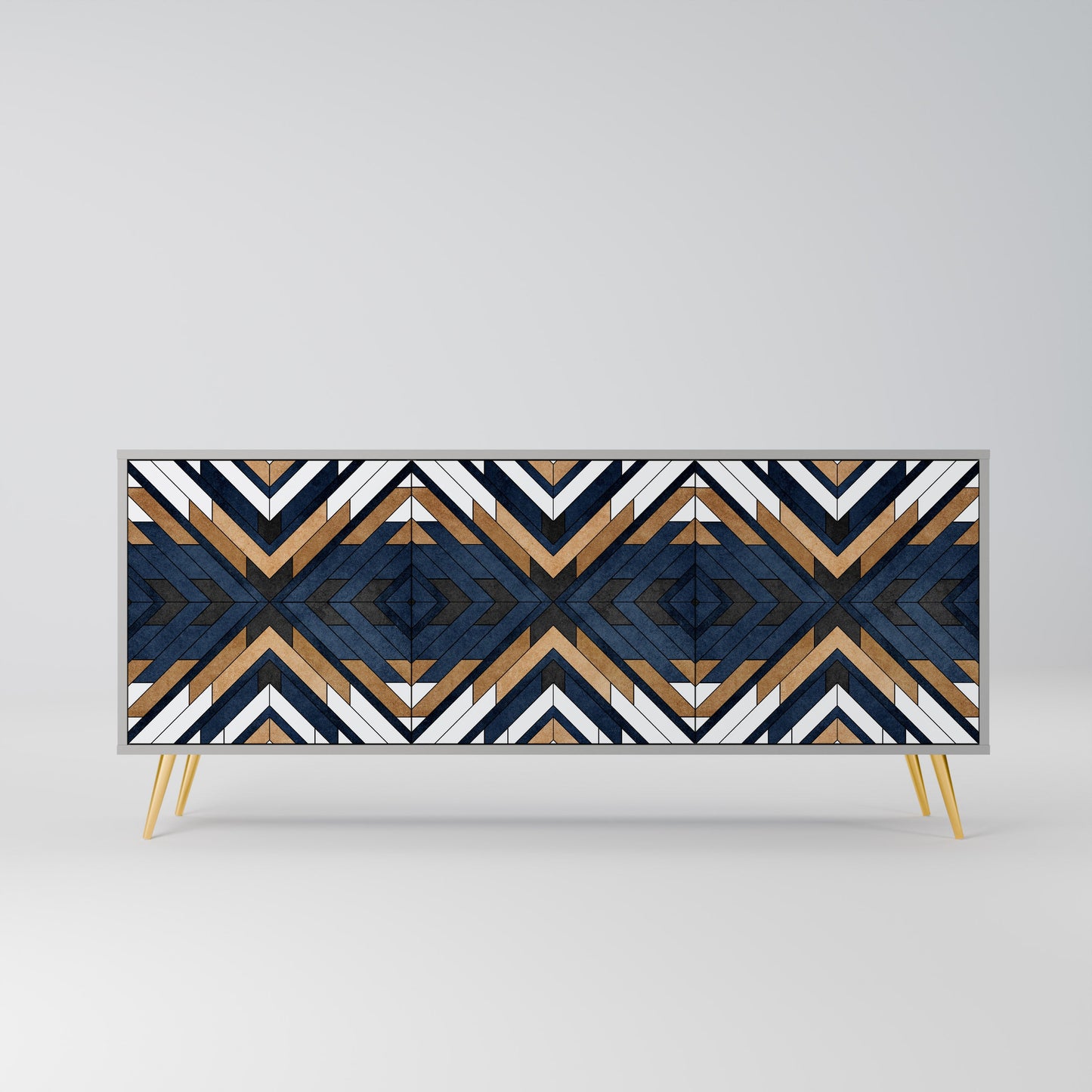 Credenza a 3 ante ARTFUL GEOMETRY in finitura grigia