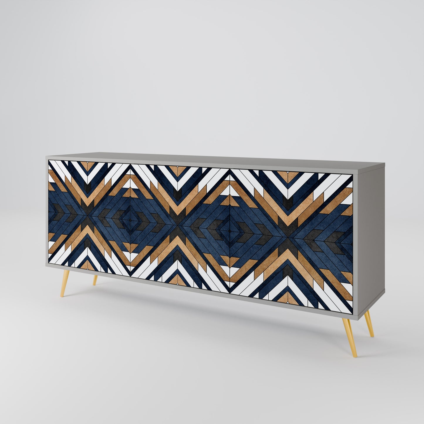 Credenza a 3 ante ARTFUL GEOMETRY in finitura grigia