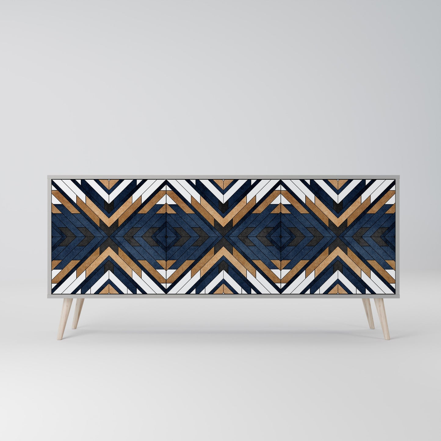 Credenza a 3 ante ARTFUL GEOMETRY in finitura grigia