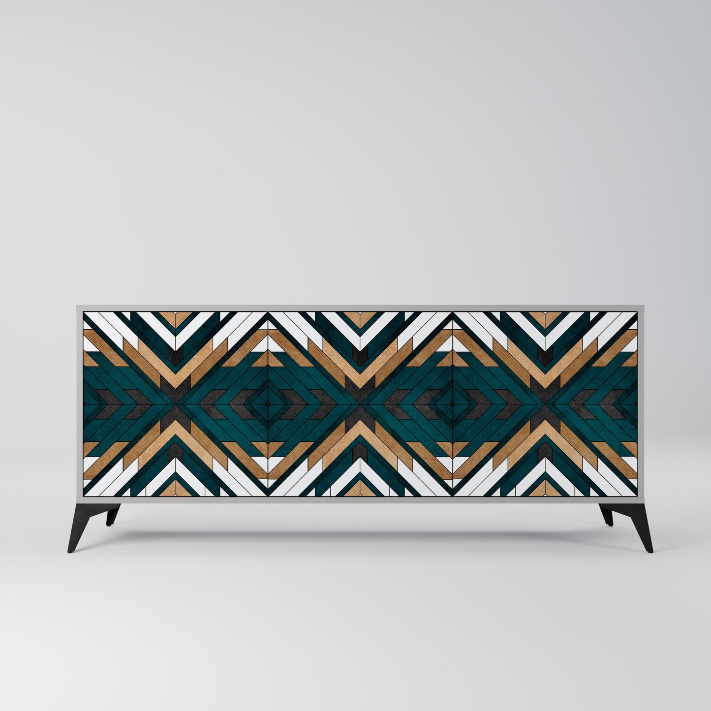 Credenza a 3 ante ARTISTIC GEOMETRY in finitura grigia