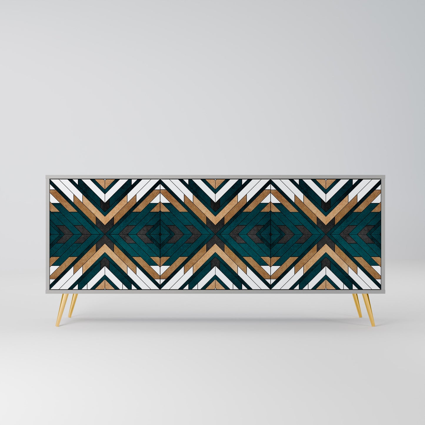 Credenza a 3 ante ARTISTIC GEOMETRY in finitura grigia