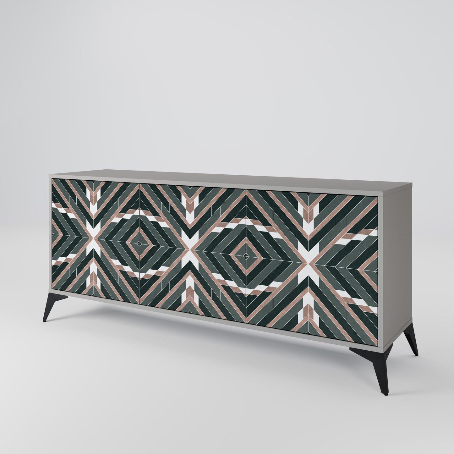 DIMENSION DELIGHTS 3-Door Sideboard in Grey Finish