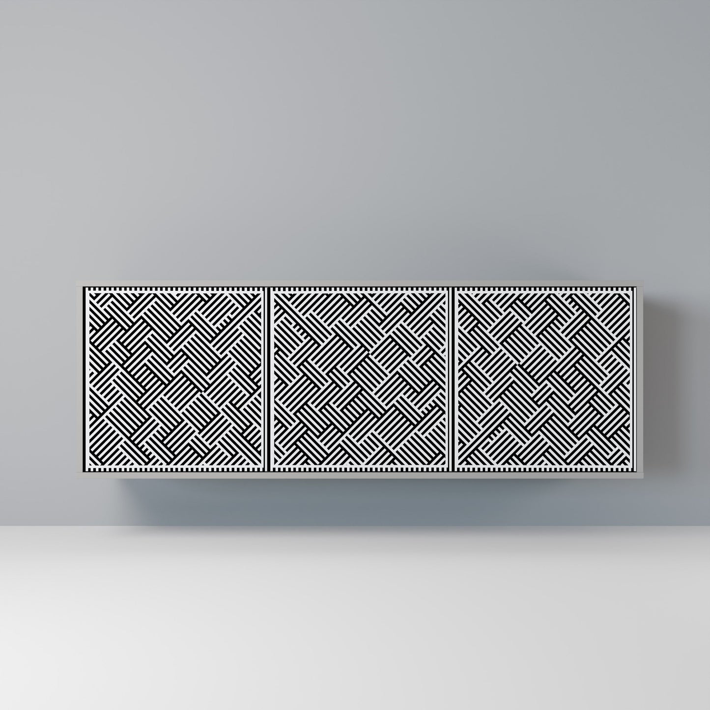 Credenza a 3 ante TEMPORARY SEQUENCE in finitura grigia