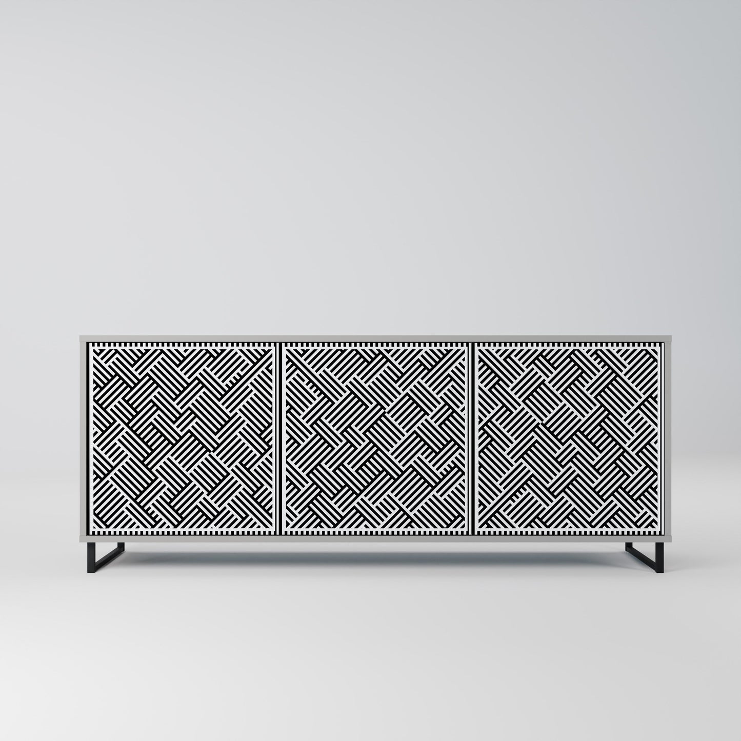 Credenza a 3 ante TEMPORARY SEQUENCE in finitura grigia