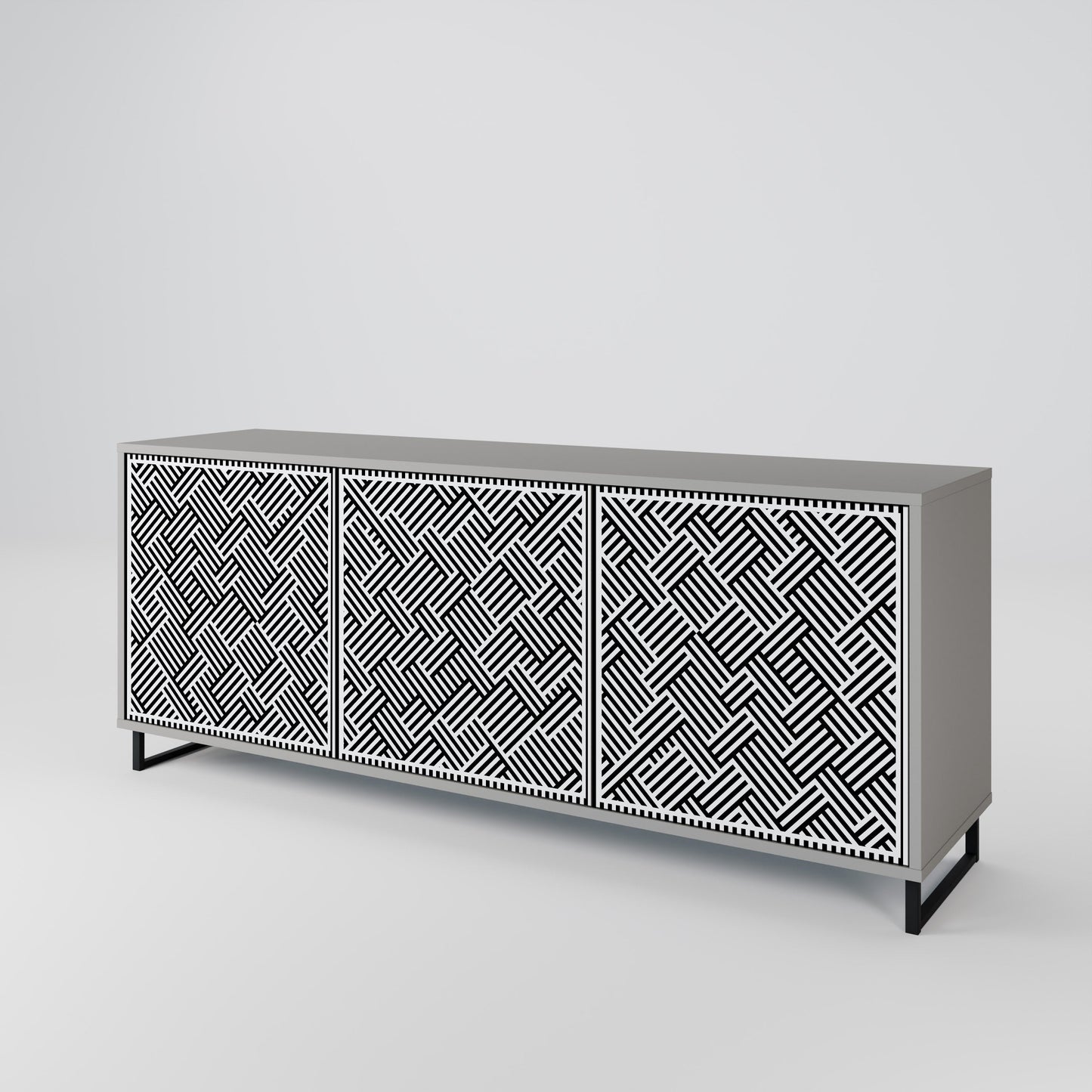 Credenza a 3 ante TEMPORARY SEQUENCE in finitura grigia